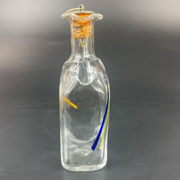 Stockholms Glasbruk Skansen Art Glass Cruet Sweden Coin Cork Stopper - Picture 4 of 8